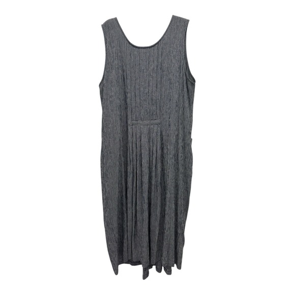 Together Dress Womens 14 Blue White Gingham Button Up Pleated Pockets Sleeveless - Picture 2 of 8